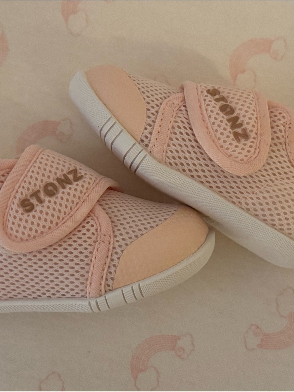Stonz Soft Pink Mesh Baby Walker Shoes